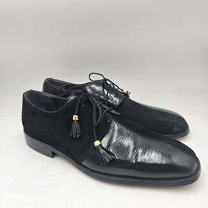 Marco Vicci Men’s Dress Shoes Size 10.5 Black Suede And Leather Tassel Oxfords